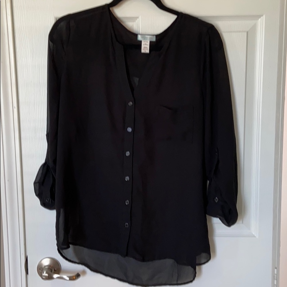 Black  Chiffon Shirt